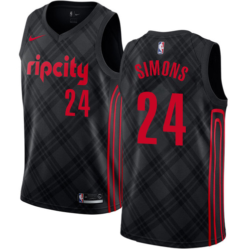 #24 Nike Authentic Anfernee Simons Men's Black NBA Jersey - Portland Trail Blazers City Edition
