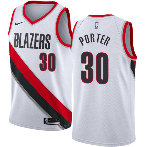 #30 Nike Swingman Terry Porter Youth White NBA Jersey - Portland Trail Blazers Association Edition