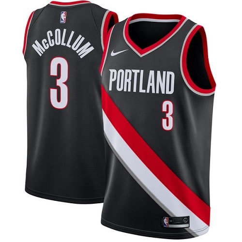 #3 Nike Swingman C.J. McCollum Men's Black NBA Jersey - Portland Trail Blazers Icon Edition