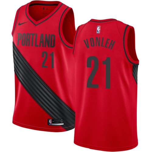 #21 Nike Authentic Noah Vonleh Men's Red NBA Jersey - Portland Trail Blazers Statement Edition
