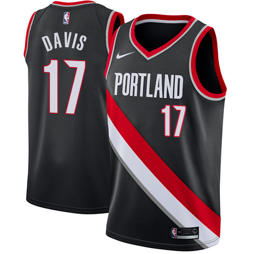 #17 Nike Swingman Ed Davis Men's Black NBA Jersey - Portland Trail Blazers Icon Edition