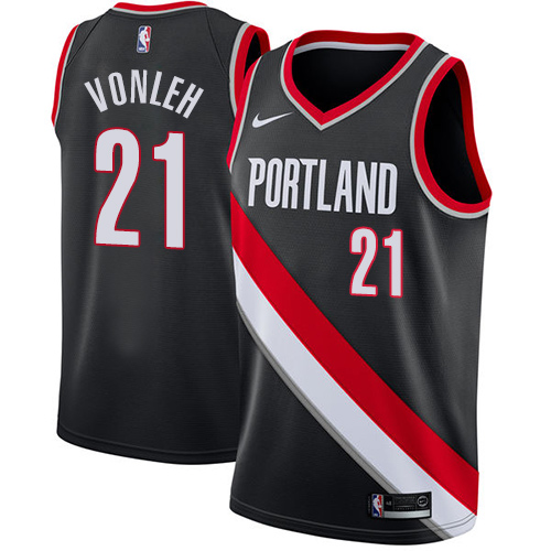 #21 Nike Swingman Noah Vonleh Women's Black NBA Jersey - Portland Trail Blazers Icon Edition