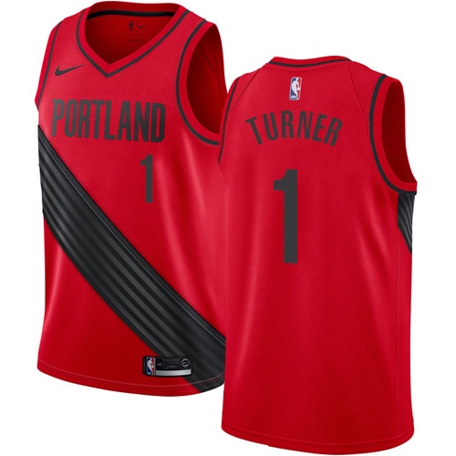 #1 Nike Swingman Evan Turner Youth Red NBA Jersey - Portland Trail Blazers Statement Edition