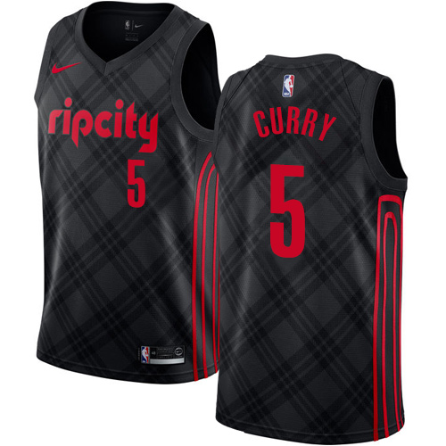 #5 Nike Authentic Seth Curry Men's Black NBA Jersey - Portland Trail Blazers City Edition