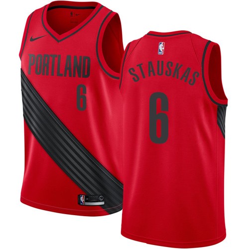 #6 Nike Swingman Nik Stauskas Youth Red NBA Jersey - Portland Trail Blazers Statement Edition