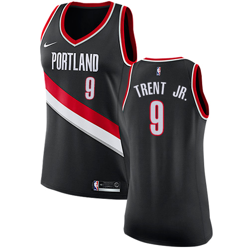 #9 Nike Authentic Gary Trent Jr. Women's Black NBA Jersey - Portland Trail Blazers Icon Edition