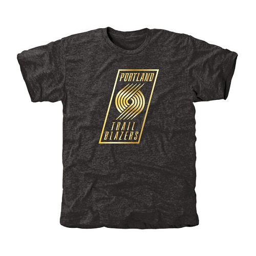 NBA Men's Portland Trail Blazers Gold Collection Tri-Blend T-Shirt - Black